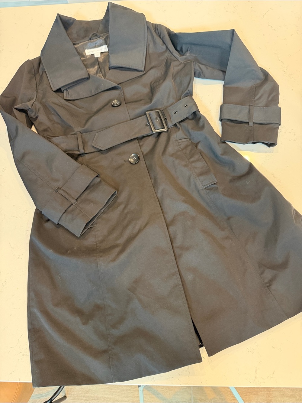 New York & Company black Belted Trench Coat